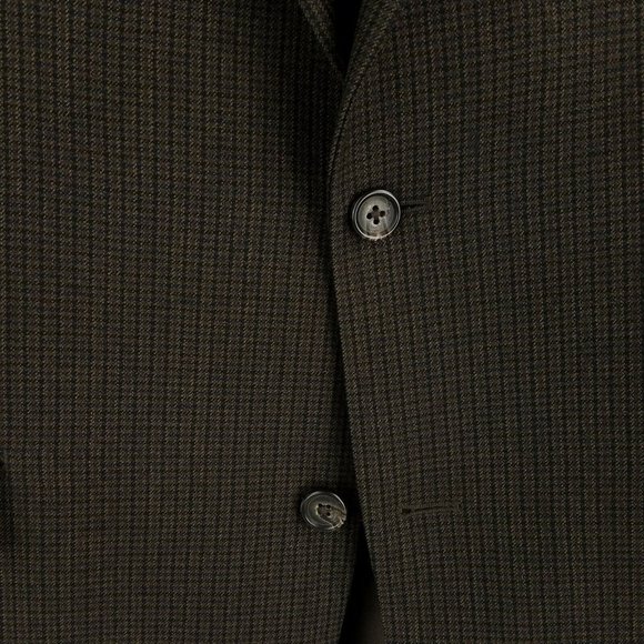 Ralph Lauren Brown Check Wool Two Button Single Vent Blazer Jacket Mens 43R - Picture 3 of 7